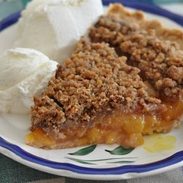 Peach Pie with Heath Bar Crumb Topping