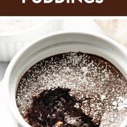 Mini brownie puddings.