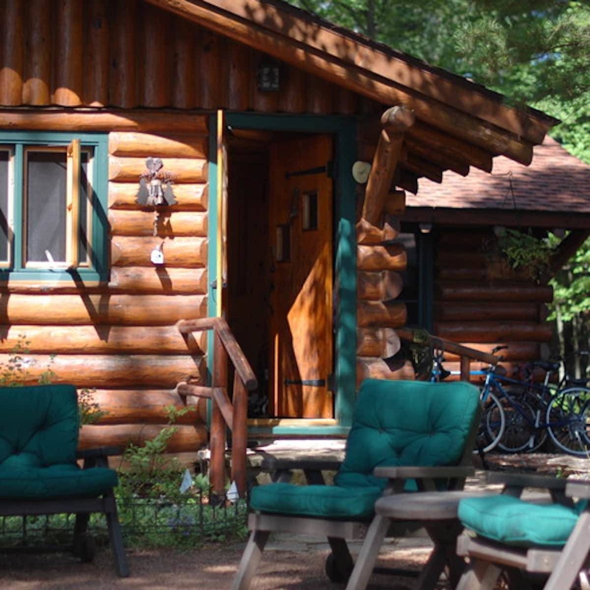 Cabin in the woods.