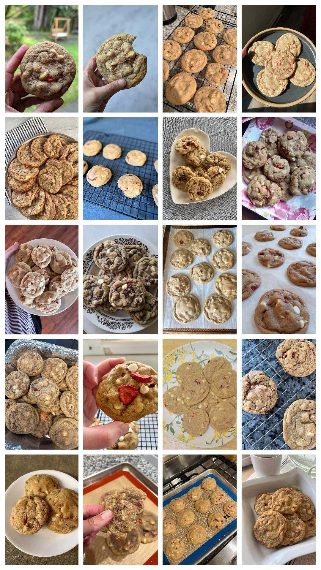 UGC content of strawberry white chocolate cookies.
