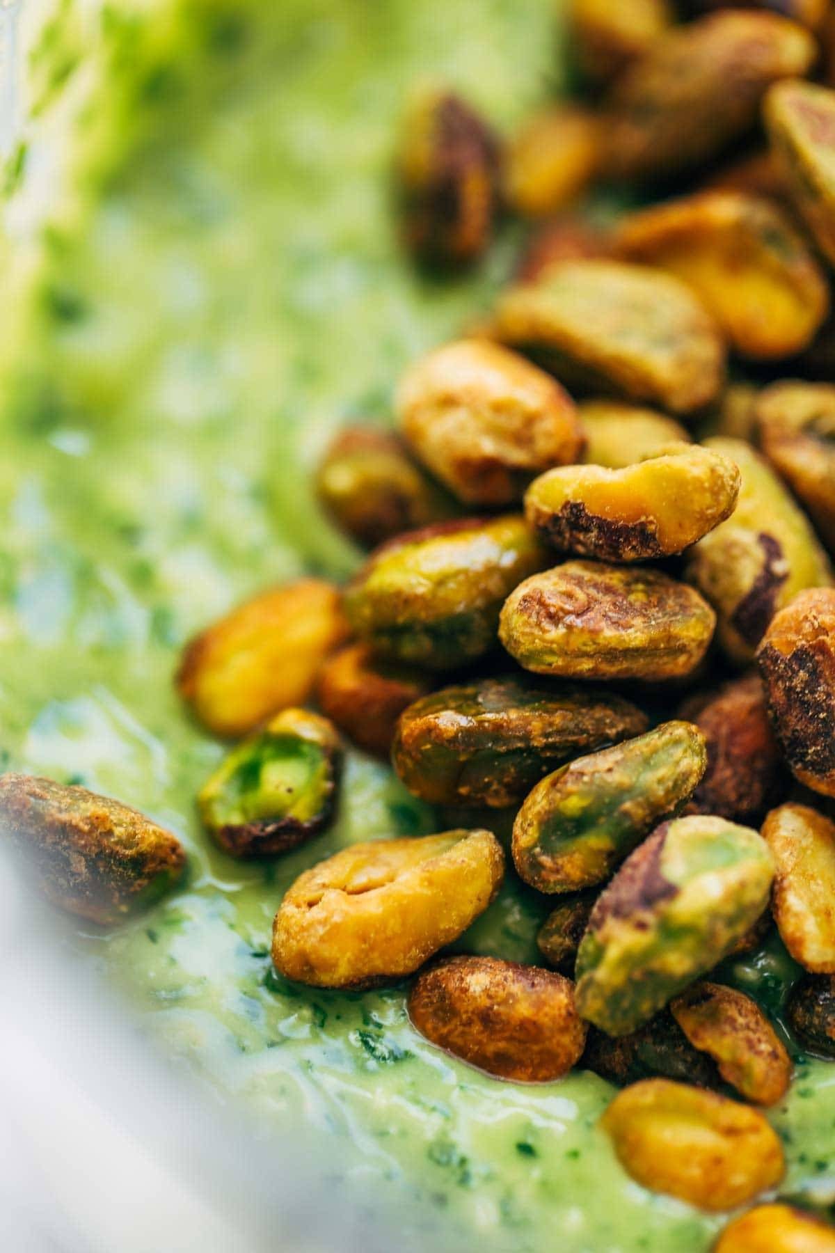 Pistachios for magic green sauce.